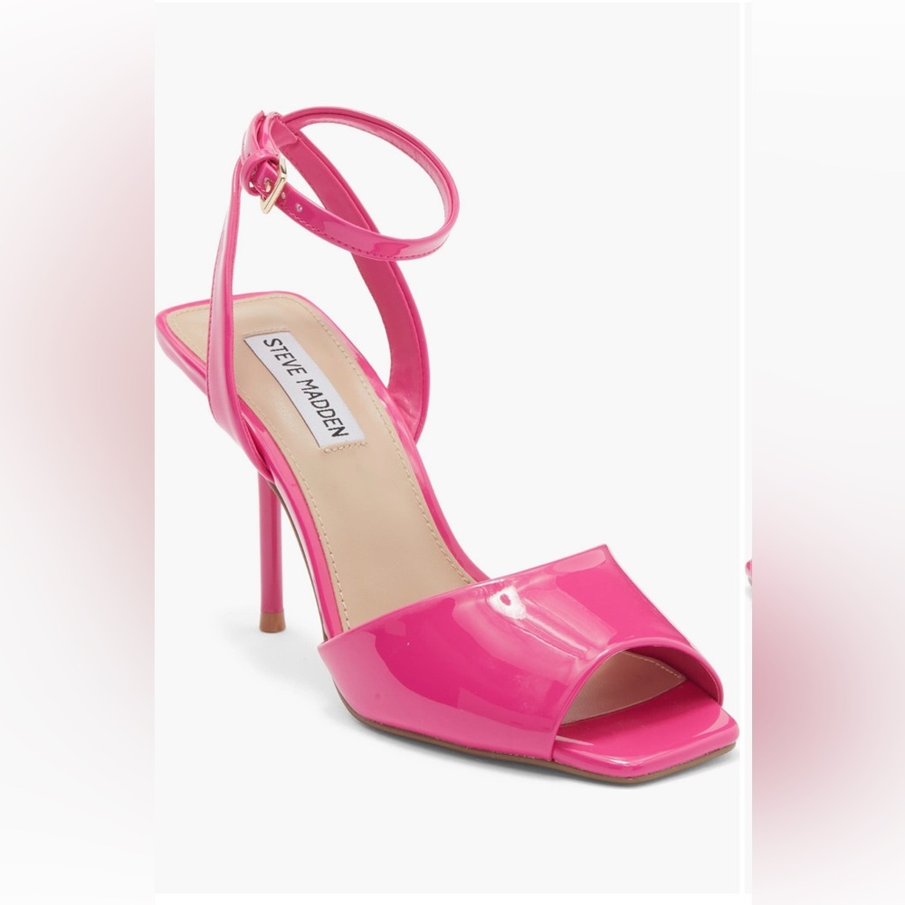 Steve Madden Pink Patent Leather “leesha”Women's Adjustable Heels Various Sizes - Picture 5 of 14